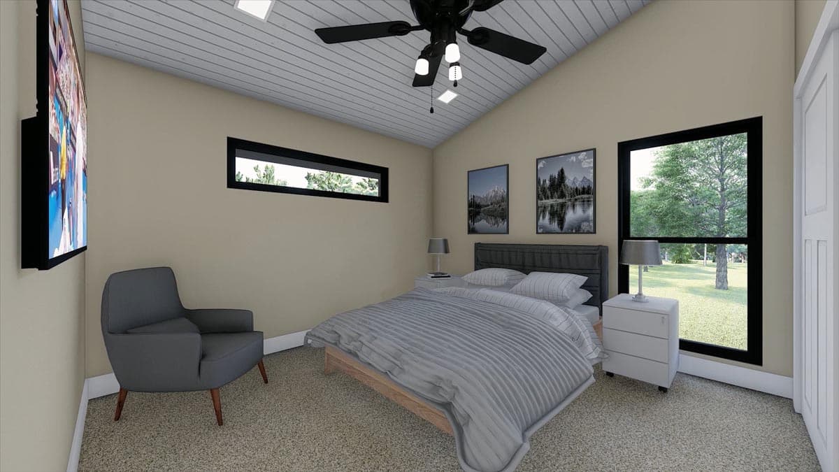 Plan 680139VR: Modern Lake House Plan with 4 Bedrooms Under 3200 Sq Ft with Two Family Rooms and a Loft - Image #13 - Mid Century Modern, Modern, Mountain
