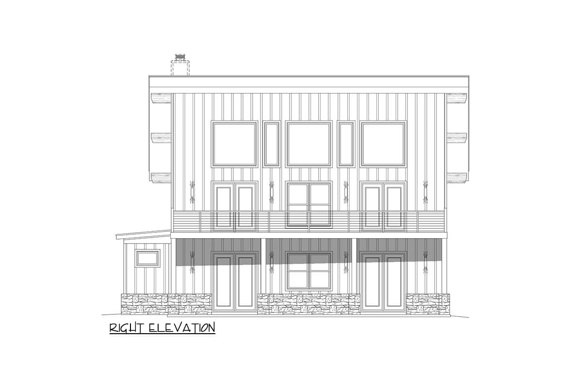 Plan 680139VR: Modern Lake House Plan with 4 Bedrooms Under 3200 Sq Ft with Two Family Rooms and a Loft - Image #26 - Mid Century Modern, Modern, Mountain
