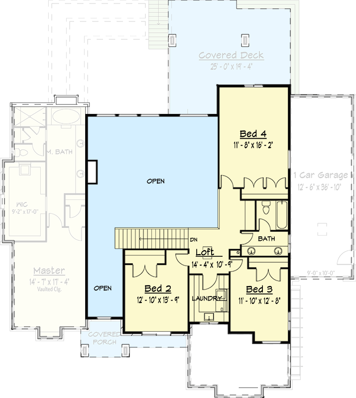 Plan 910084WHD: 4-Bed Contemporary Home Plan with 2-Story Great Room with Basement Expansion - Floor Plan - 2nd Floor - Contemporary, Mid Century Modern, Modern, Northwest, Prairie