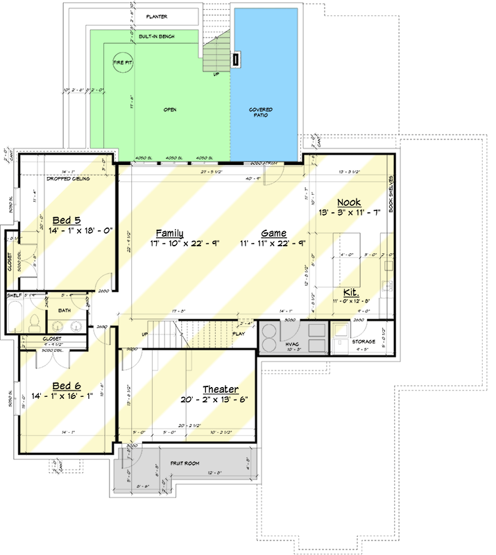 Plan 910084WHD: 4-Bed Contemporary Home Plan with 2-Story Great Room with Basement Expansion - Floor Plan - Optional Lower Level - Contemporary, Mid Century Modern, Modern, Northwest, Prairie