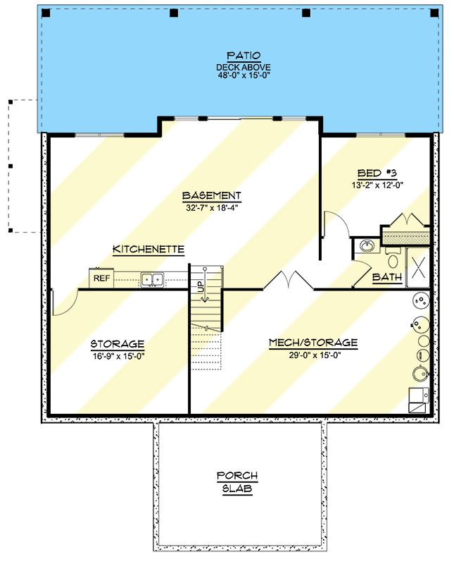 Plan 135233GRA: Expandable Lake or Mountain House Plan Under 1700 Square Feet with Dream Rear Deck - Floor Plan - Optional Lower Level - Cabin, Mid Century Modern, Modern, Mountain, Vacation