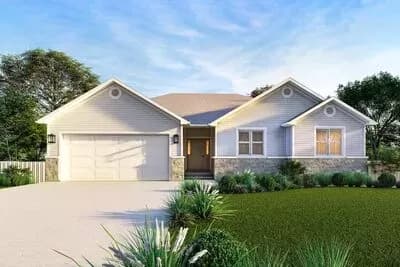 1662 Square Foot 3-Bed Expandable Ranch House Plan