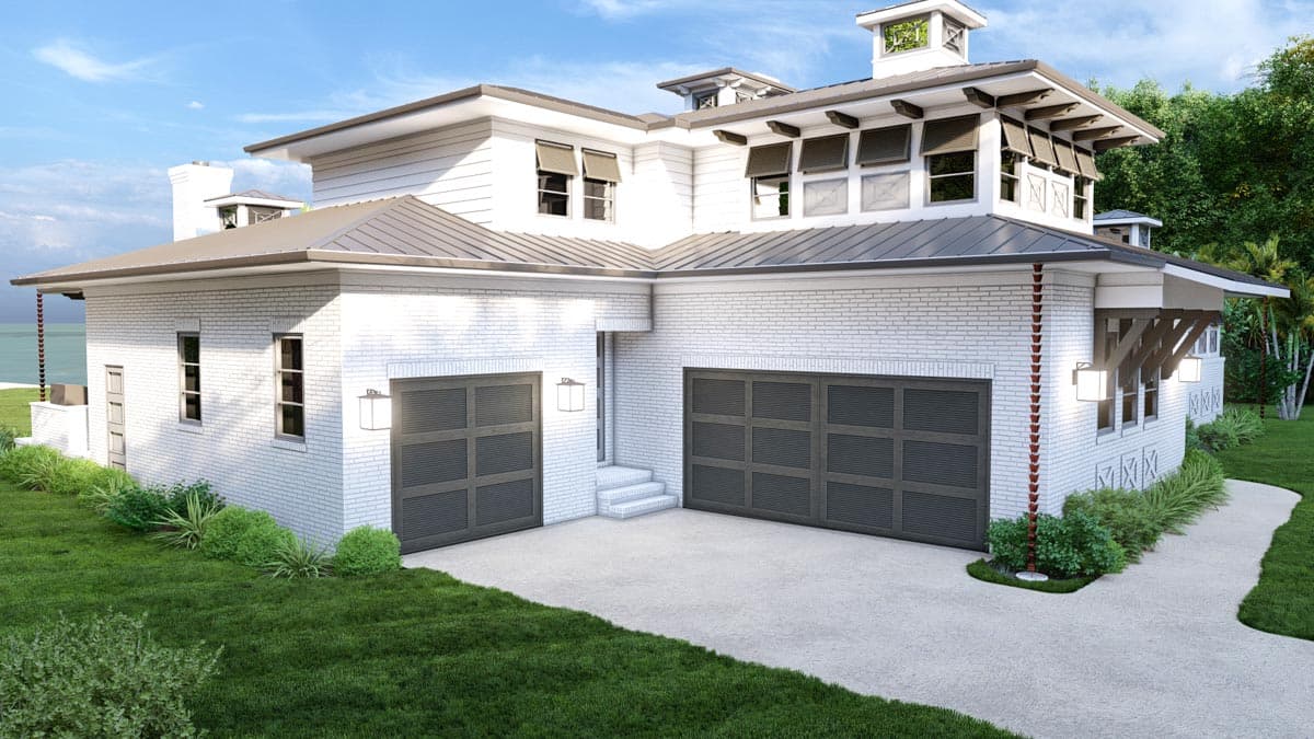Plan 93191EL: 2-Story Transitional Prairie House Plan with Courtyard and Main-level Owner's Suite - Image #4 - Coastal Contemporary, Prairie, Transitional