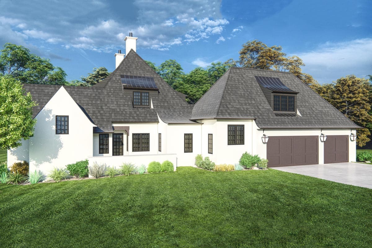 Plan 93192EL: Expanded Euro-Style House Plan with Stucco Exterior and a 3-Car Garage - Image #4 - Contemporary, Country, New American, Transitional