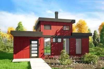 651 Square Foot Modern Cabin with 14' Ceilings