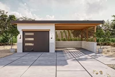 Modern Garage-and-Carport Plan