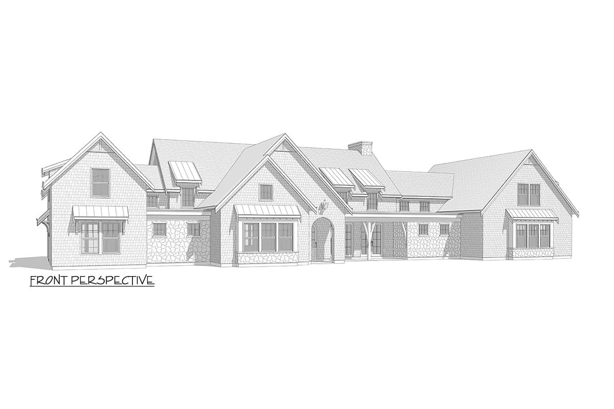 Plan 270079AF: 4300 Square Foot New American House Plan with 2-Story Ceilings in the Core - Image #4 - Country, Craftsman, New American, Transitional
