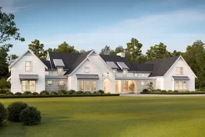 4300 Square Foot New American House Plan with 2-Story Ceilings in the Core