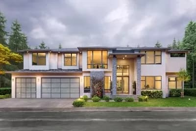 Contemporary Prairie Home Plan with Bonus Room and Laundry Upstairs