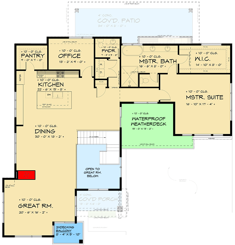 Plan 666213RAF: Contemporary House Plan with Second-level Living Space and Master Suite - Floor Plan - 2nd Floor - Contemporary, Mid Century Modern, Modern, Northwest