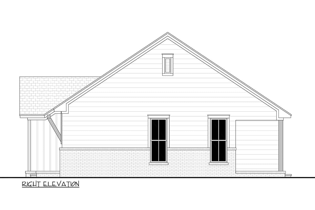 Plan 51939HZ: 2-Bed Traditional Cottage with Front and Rear Porches - 1000 Sq Ft - Image #7 - Cottage, Country, Modern Farmhouse, Traditional