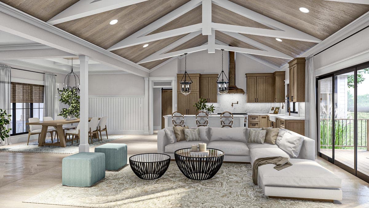 Plan 623252DJ: 3-Bed Modern Farmhouse Plan with Home Office and Large Rear Porch - 2412 Sq Ft - Image #5 - Country, Craftsman, Modern Farmhouse, New American, Ranch