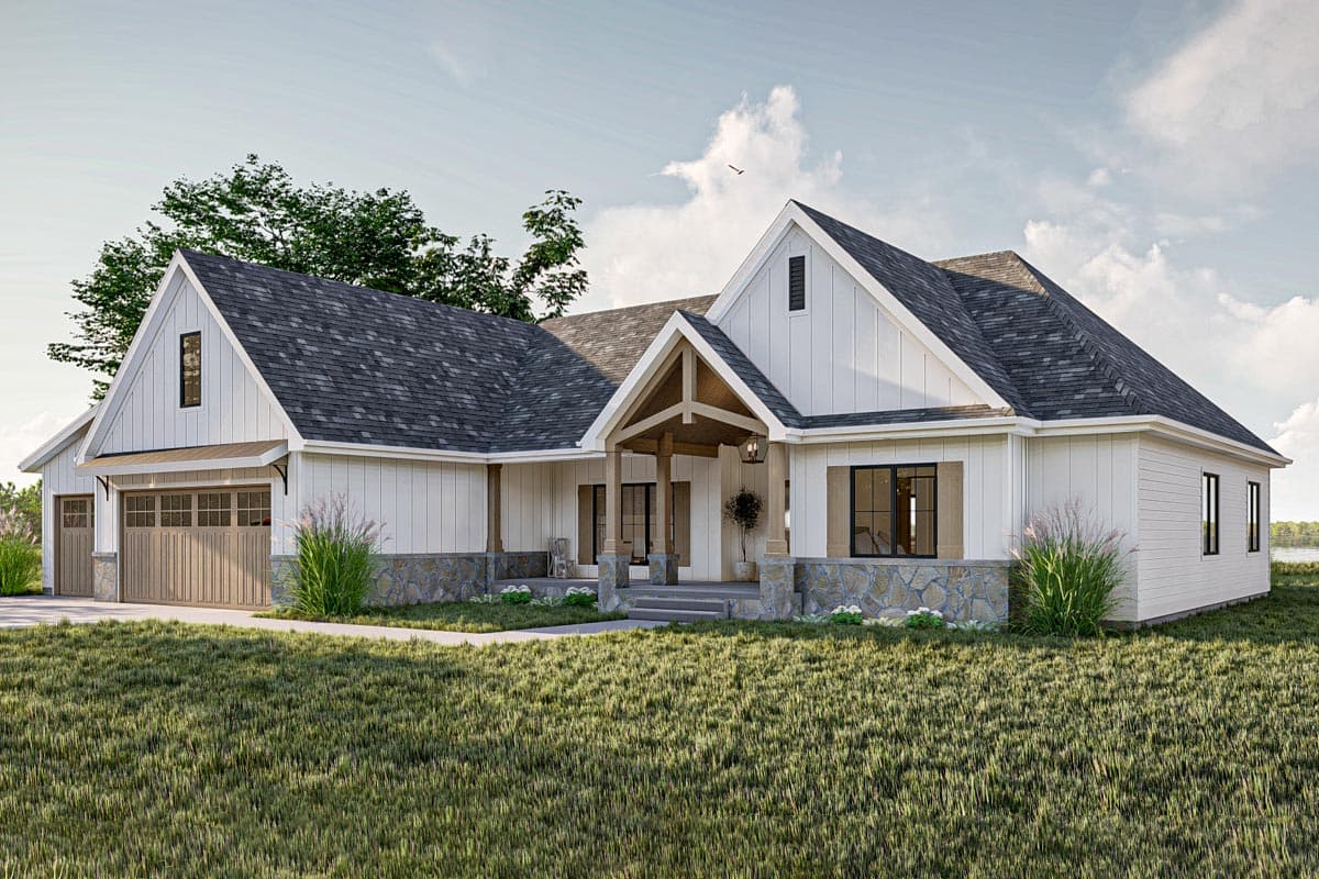 Plan 623252DJ: 3-Bed Modern Farmhouse Plan with Home Office and Large Rear Porch - 2412 Sq Ft - Image #17 - Country, Craftsman, Modern Farmhouse, New American, Ranch