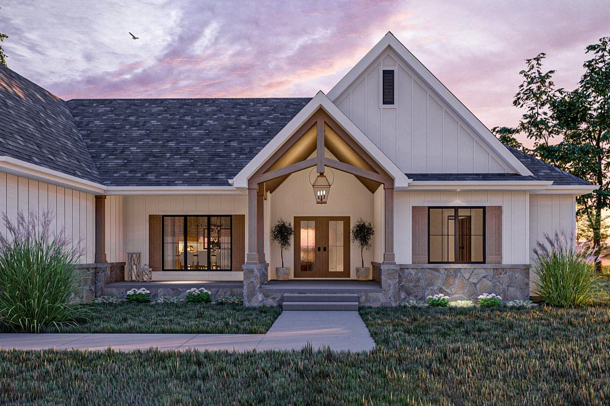 Plan 623252DJ: 3-Bed Modern Farmhouse Plan with Home Office and Large Rear Porch - 2412 Sq Ft - Image #18 - Country, Craftsman, Modern Farmhouse, New American, Ranch