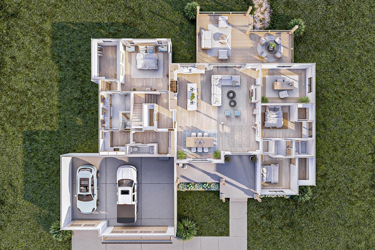 Plan 623252DJ: 3-Bed Modern Farmhouse Plan with Home Office and Large Rear Porch - 2412 Sq Ft - Image #19 - Country, Craftsman, Modern Farmhouse, New American, Ranch