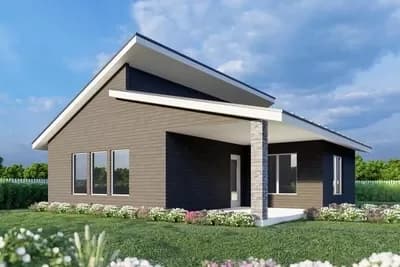 Contemporary Tiny Home Plan with Vaulted Living Room