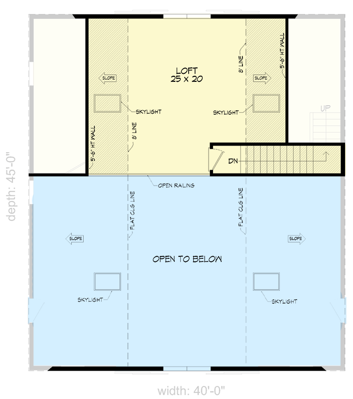 Plan 680143VR: 1080 Square Foot Barn Studio with Upstairs Loft - Floor Plan - 2nd Floor - Barndominium, Country, Rustic, Traditional