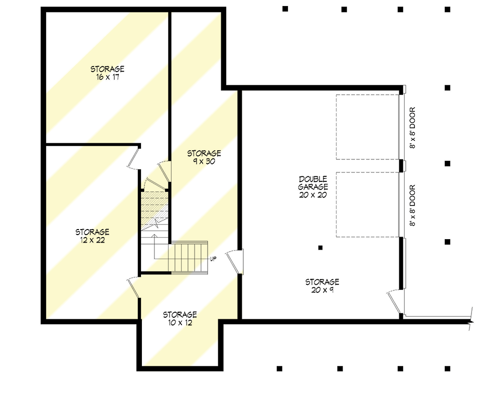 Plan 680145VR: 2400 Square Foot 3-Bed Farmhouse with 2-Car Drive-Under Garage - Floor Plan - Lower Level - Country, Mountain