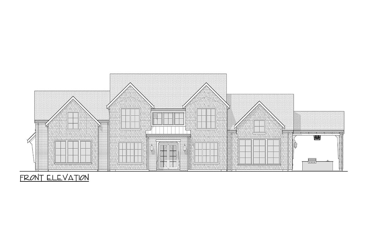 Plan 270078AF: Contemporary Shingle Style Farmhouse Plan with 4 Upstairs Vaulted Bedrooms - Image #8 - Colonial, Farmhouse, Modern Farmhouse, Shingle, Traditional