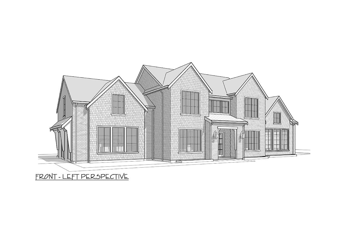 Plan 270078AF: Contemporary Shingle Style Farmhouse Plan with 4 Upstairs Vaulted Bedrooms - Image #4 - Colonial, Farmhouse, Modern Farmhouse, Shingle, Traditional