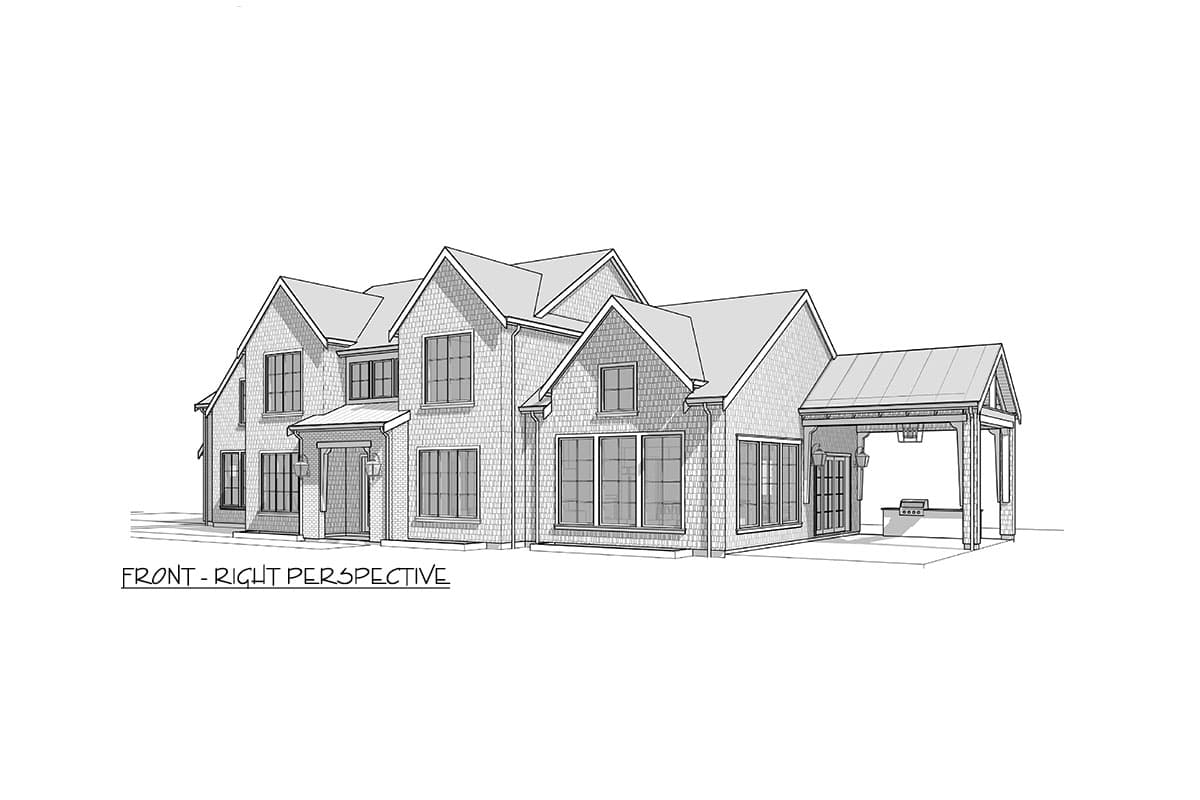 Plan 270078AF: Contemporary Shingle Style Farmhouse Plan with 4 Upstairs Vaulted Bedrooms - Image #5 - Colonial, Farmhouse, Modern Farmhouse, Shingle, Traditional