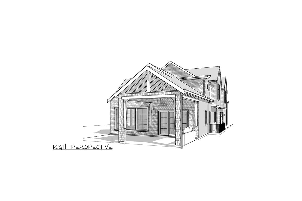 Plan 270078AF: Contemporary Shingle Style Farmhouse Plan with 4 Upstairs Vaulted Bedrooms - Image #7 - Colonial, Farmhouse, Modern Farmhouse, Shingle, Traditional