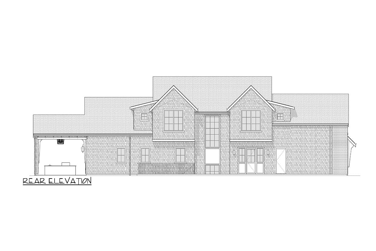 Plan 270078AF: Contemporary Shingle Style Farmhouse Plan with 4 Upstairs Vaulted Bedrooms - Image #10 - Colonial, Farmhouse, Modern Farmhouse, Shingle, Traditional
