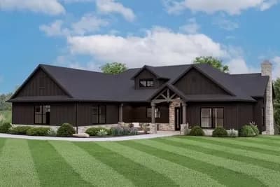 Rustic Country House Plan with Option to Finish Basement - 1881 Sq Ft