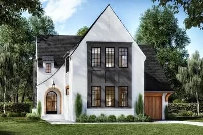 4 Bedroom 2486 Square Foot Transitional House Plan Upstairs Flex Room