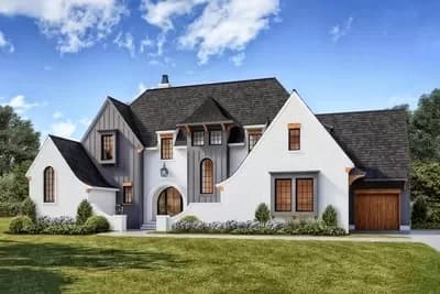 4233 Square Foot 5 Bed Transitional House Plan with Upstairs Game and Secret Rooms