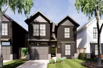 1605 Square Foot Townhouse-Style House Plan with Flex Room