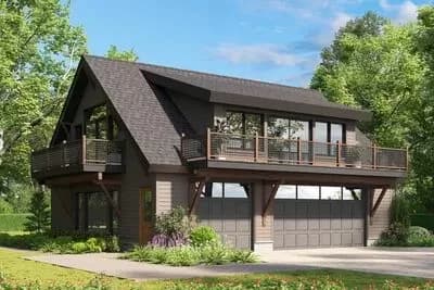 Detached Craftsman Garage with 1,176 Square Feet of Studio Space Above