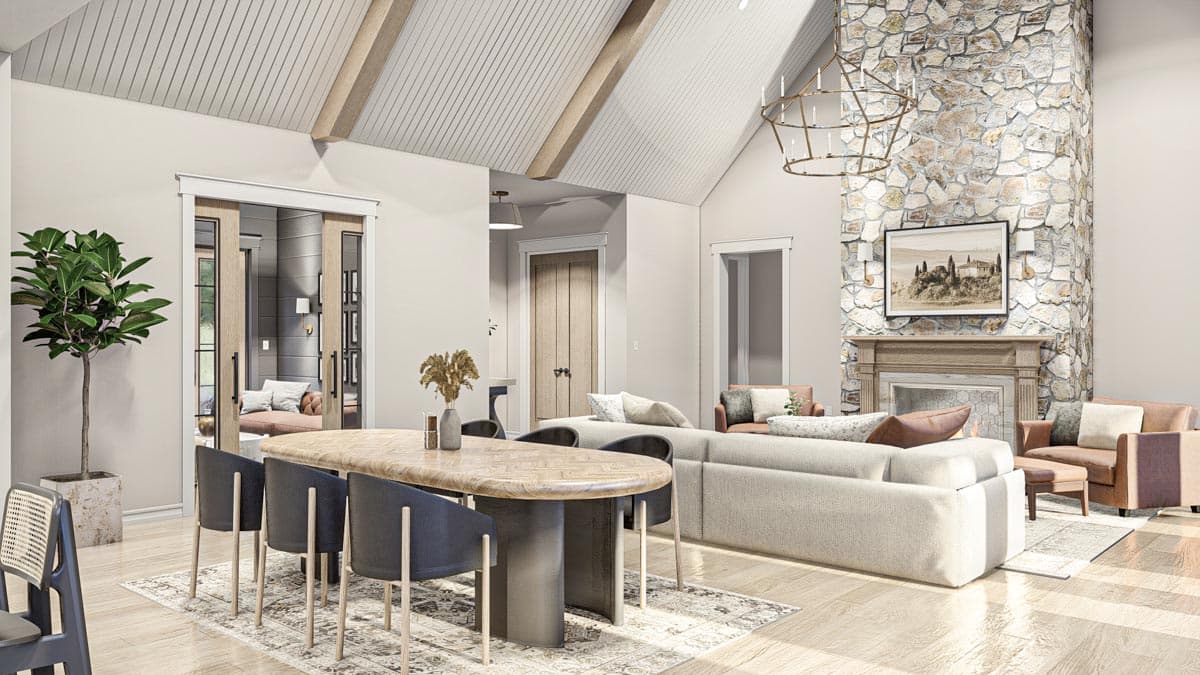 Plan 623253DJ: 2500 Square Foot Modern Cottage with Hidden Library - Image #7 - Cottage, Country, European, New American, Ranch, Transitional