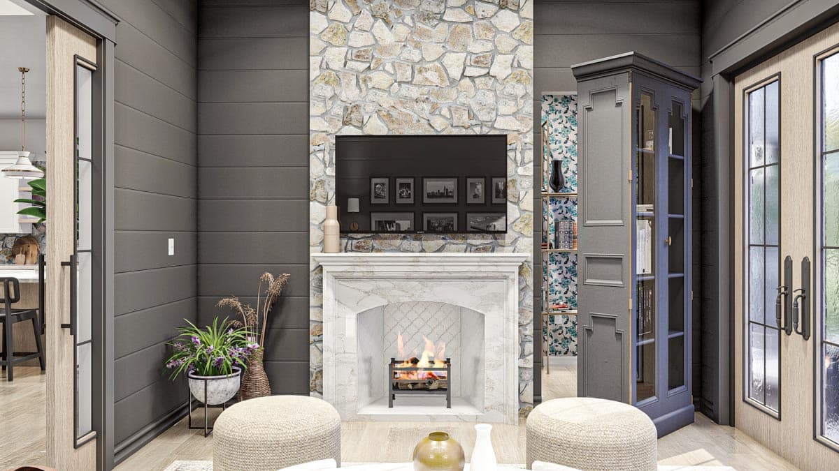 Plan 623253DJ: 2500 Square Foot Modern Cottage with Hidden Library - Image #11 - Cottage, Country, European, New American, Ranch, Transitional