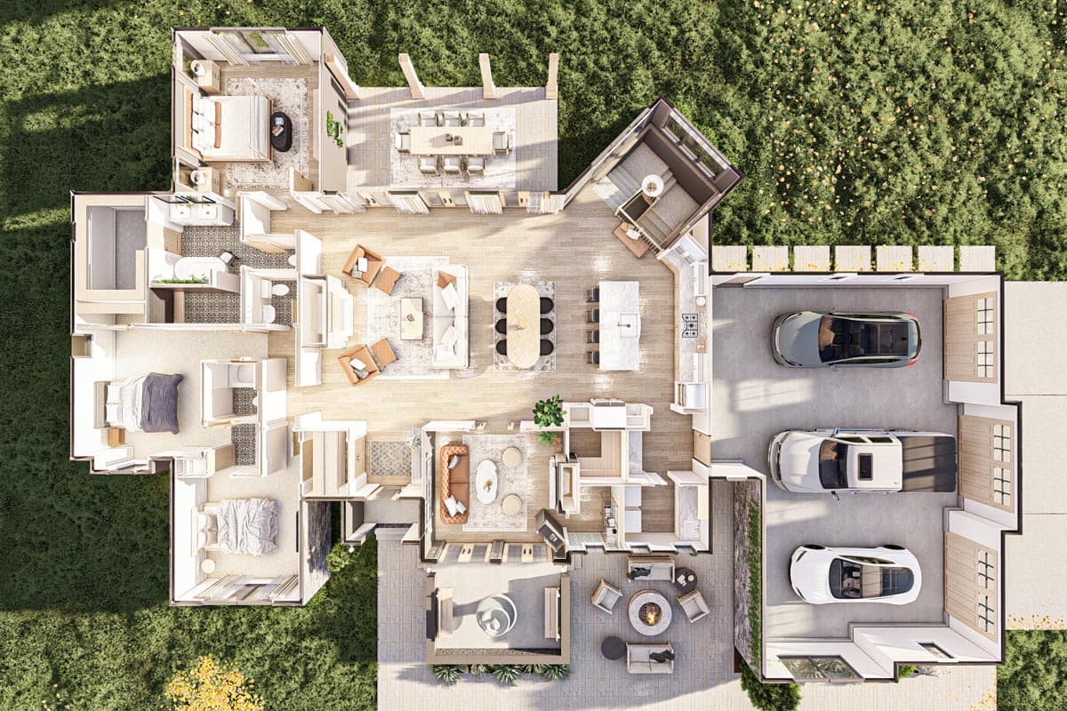 Plan 623253DJ: 2500 Square Foot Modern Cottage with Hidden Library - Image #22 - Cottage, Country, European, New American, Ranch, Transitional