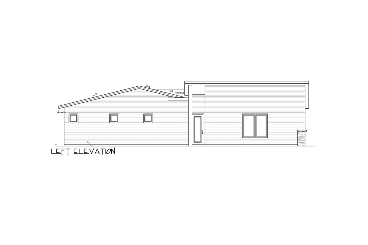 Plan 85411MS: 2316 Square Foot Modern Shed Roof House Plan with Flex Room Fourth Bedroom - Image #8 - Mid Century Modern, Modern, Northwest, Ranch