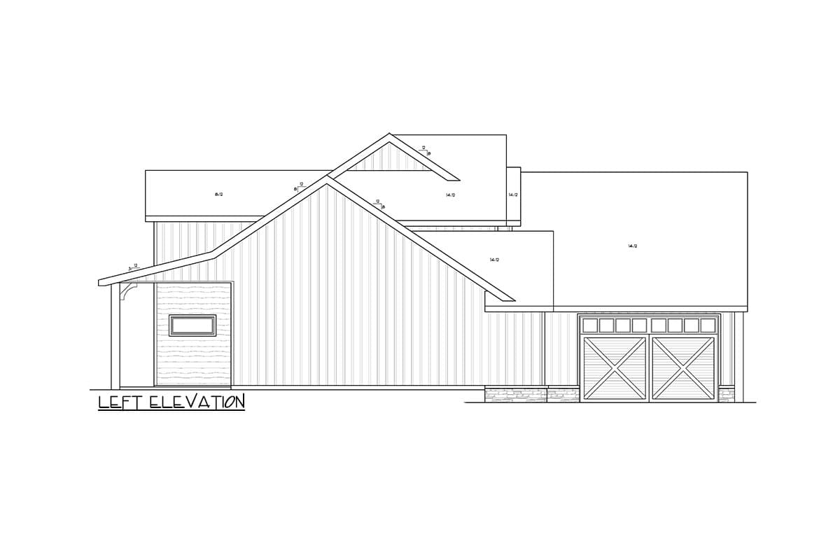Plan 85415MS: 4 Bed American Gothic House Plan Under 2400 Square Feet with Garage Shop - Image #4 - European, New American, Transitional