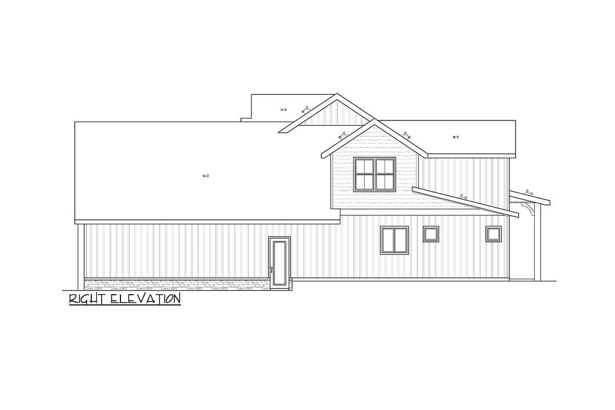 Plan 85415MS: 4 Bed American Gothic House Plan Under 2400 Square Feet with Garage Shop - Image #6 - European, New American, Transitional