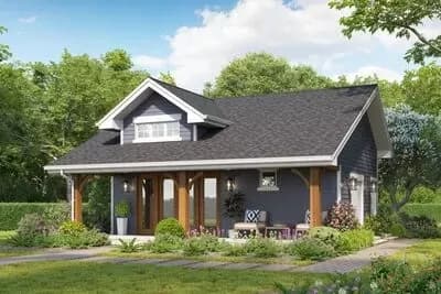 600 Square Foot ADU with Covered Porch