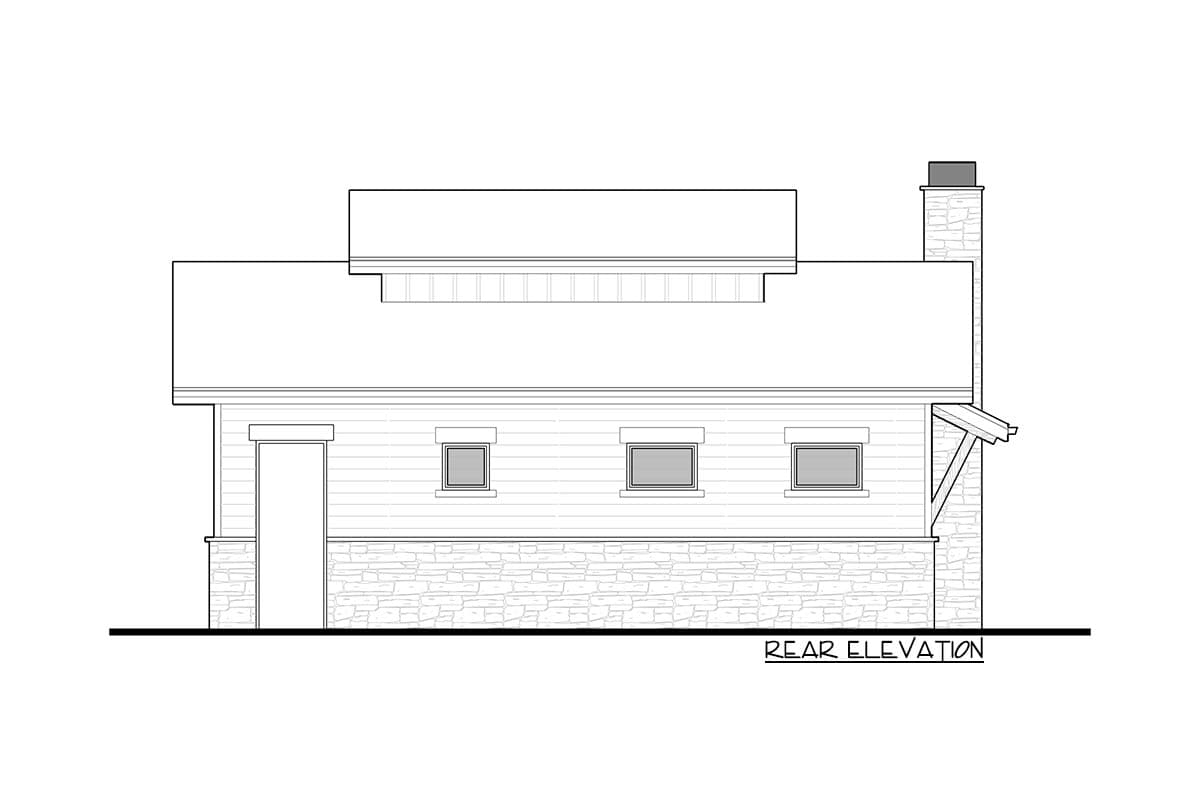 Plan 95213RW: 612 Square Foot Pool House Plan with Clerestory Windows - Image #6 - Craftsman, Rustic, Traditional