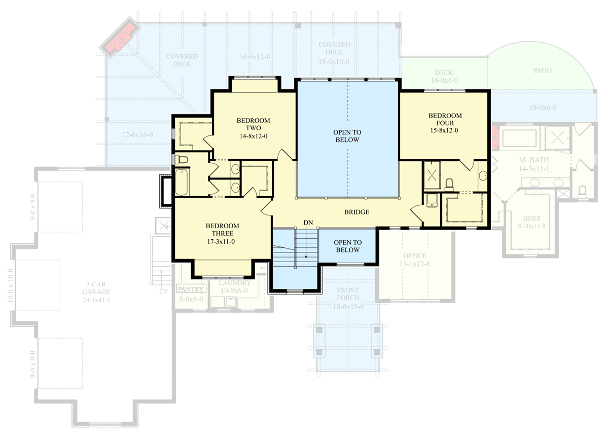 Plan 95214RW: 2-Story Mountain Craftsman with Large Rear Porch and Optional Basement - Floor Plan - 2nd Floor - Craftsman, Mountain, New American, Northwest, Rustic