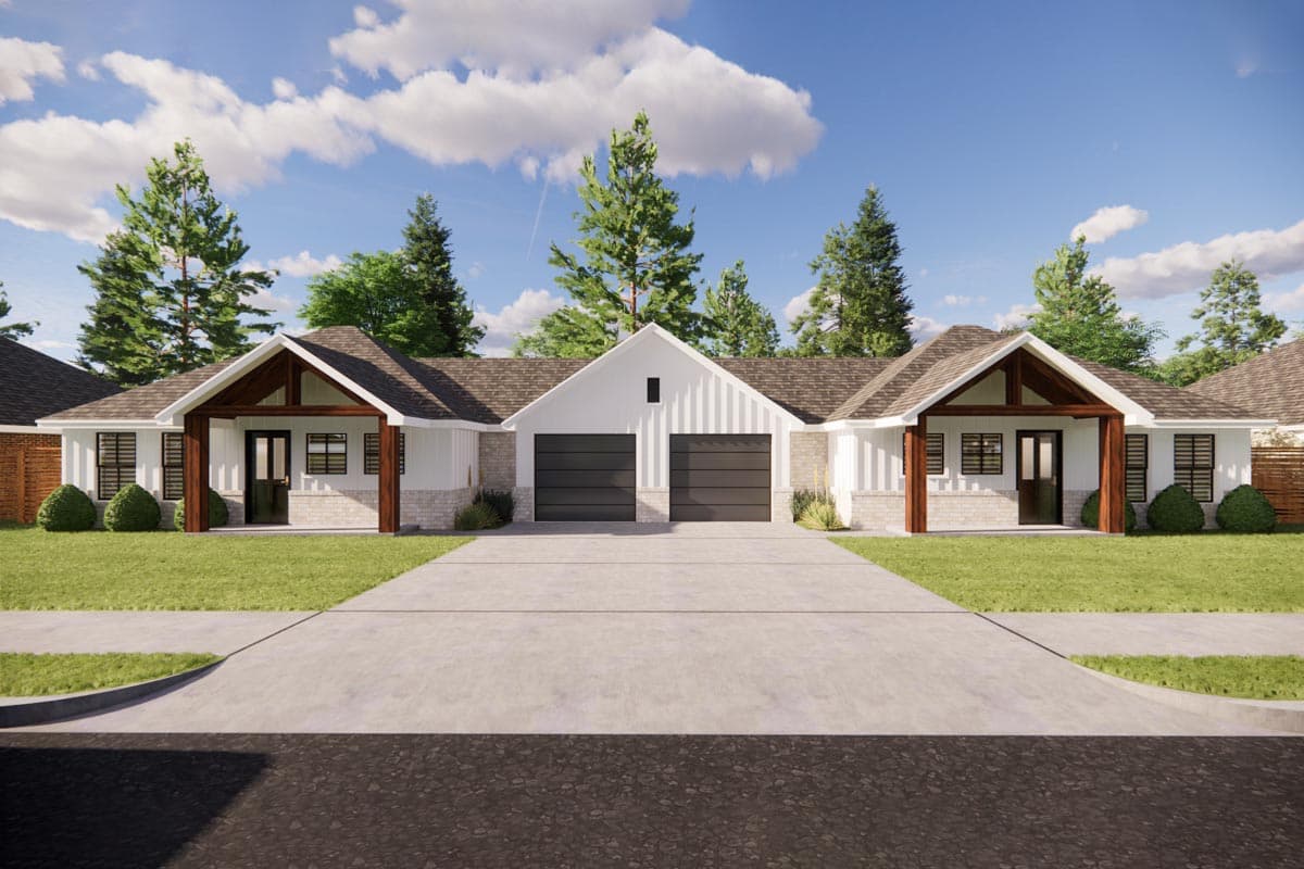Plan 421524CHD: Duplex with 882 Square Foot 2 Bed 1 Bath Units