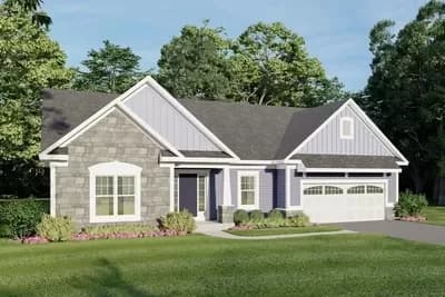 1863 Square Foot One-Story House Plan with Third Bedroom or Study Option