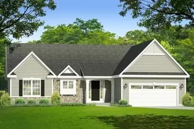 1588 Square Foot 3-Bed House Plan with 2-Car Garage