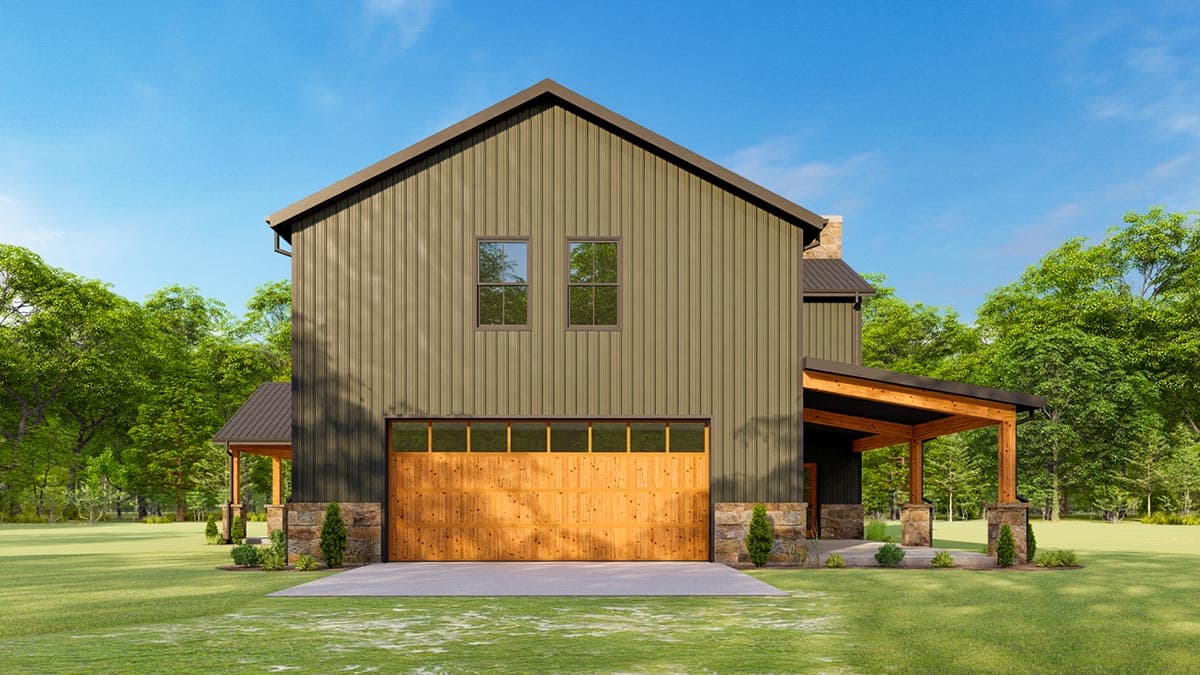 Plan 777067MTL: 5-Bed Barndominium with 2-Story Living Room - Image #9 - Barndominium, Country, Craftsman, Mountain, New American, Rustic