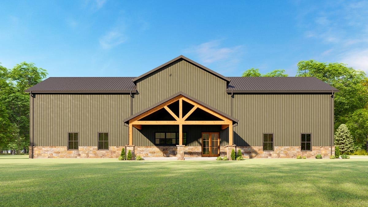 Plan 777067MTL: 5-Bed Barndominium with 2-Story Living Room - Image #5 - Barndominium, Country, Craftsman, Mountain, New American, Rustic