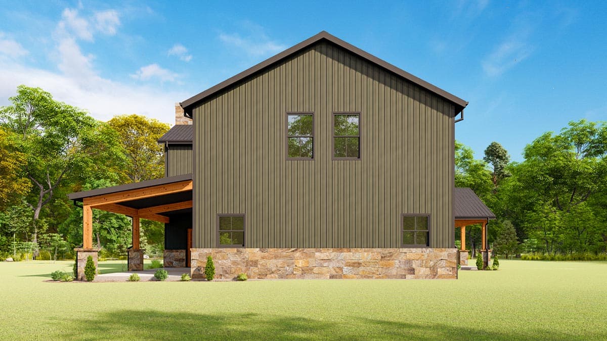 Plan 777067MTL: 5-Bed Barndominium with 2-Story Living Room - Image #10 - Barndominium, Country, Craftsman, Mountain, New American, Rustic
