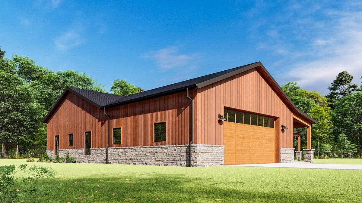 Plan 777068MTL: Split Bedroom Rustic Ranch House Plan with L-Shaped Back Porch - Image #8 - Country, Craftsman, Mountain, Ranch, Rustic
