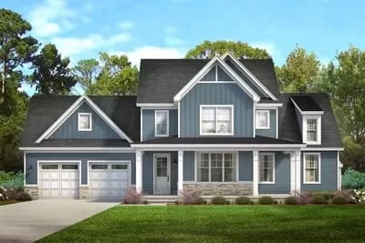 Traditional Country Home Plan with Bonus Room above Garage