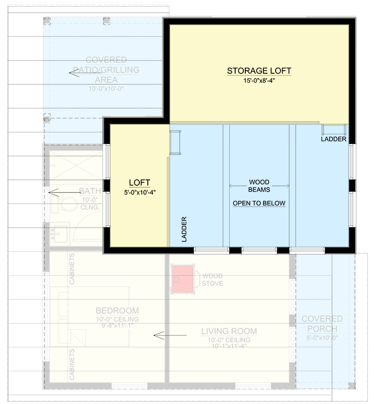 Plan 550005LAN: Modern Tiny Home Plan under 1,000 Square Feet - Floor Plan - 2nd Floor - Modern, Mountain, Northwest, Rustic, Vacation